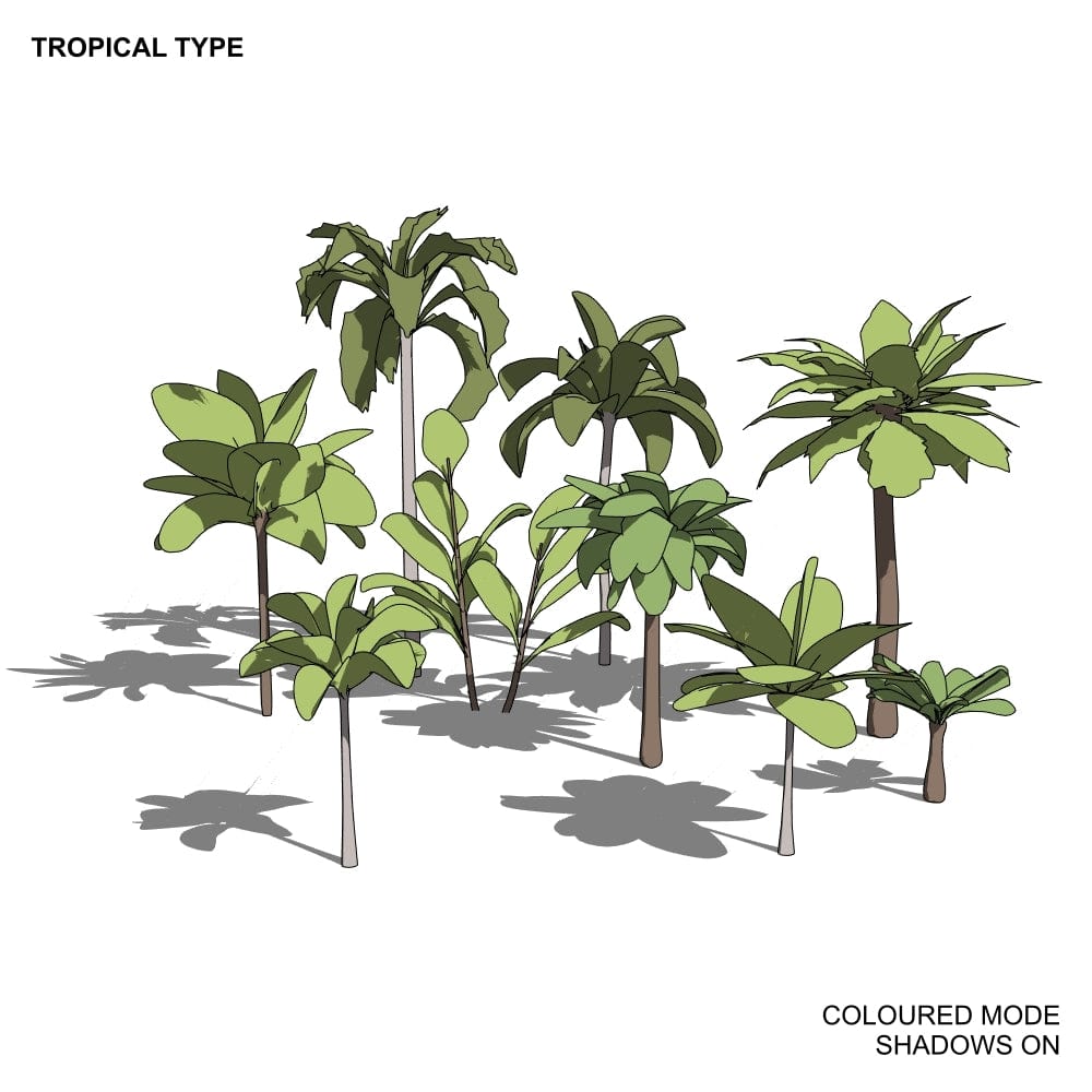 hanging plants revit family Tropical Tree Pack – BIMcraftHQ