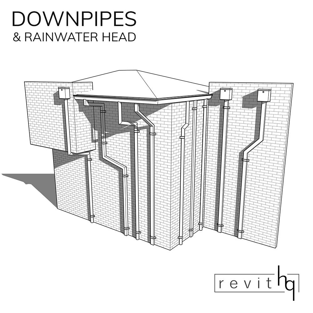 RevitHQ Family - Downpipe & Rainwater Head (Version 3.0) - BIMcraftHQ