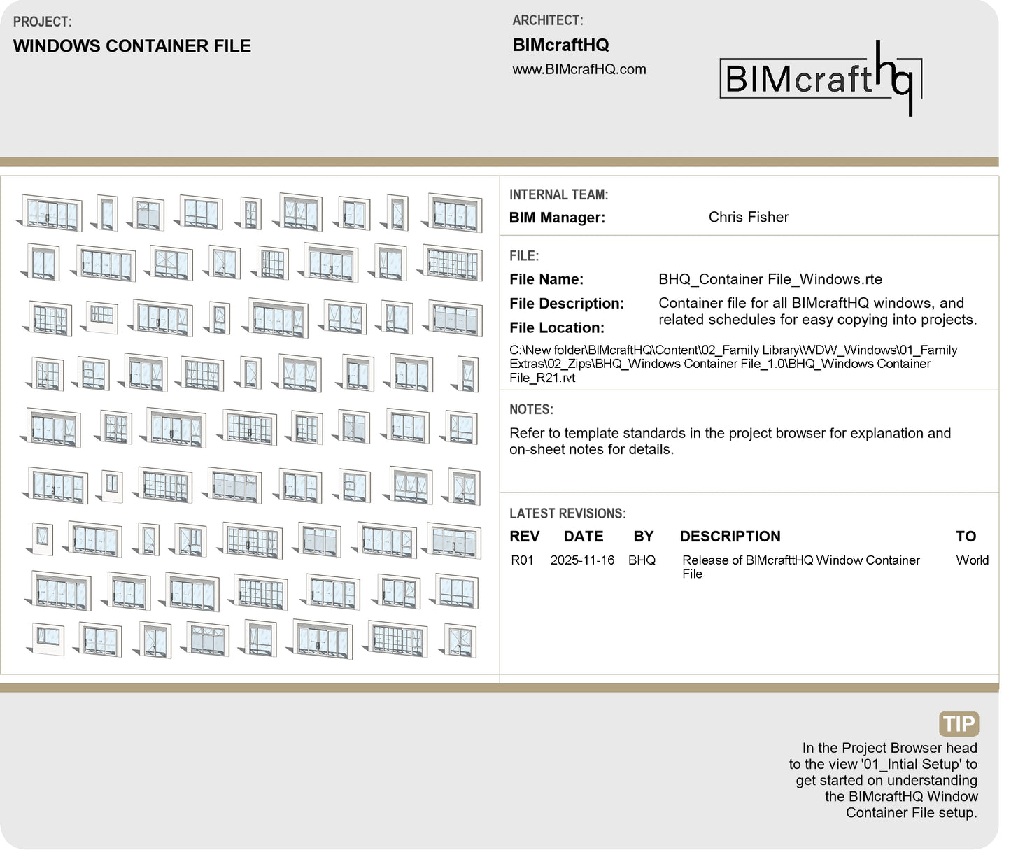 BIMcraftHQ Window Container Set