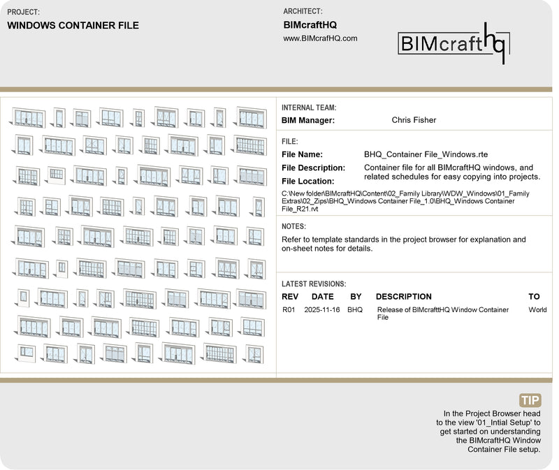 BIMcraftHQ Window Container Set