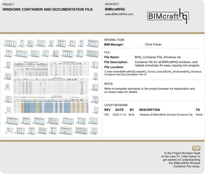 BIMcraftHQ - Container Set - BIMcraftHQ Window Container and Documentation Set