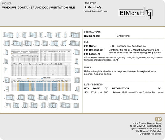 BIMcraftHQ - Container Set - BIMcraftHQ Window Container and Documentation Set