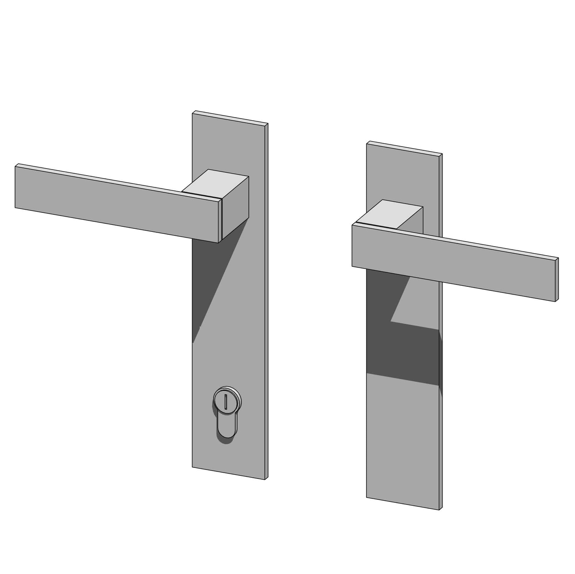 BIMcraftHQ-Door Hardware-Modern Handle and Lock