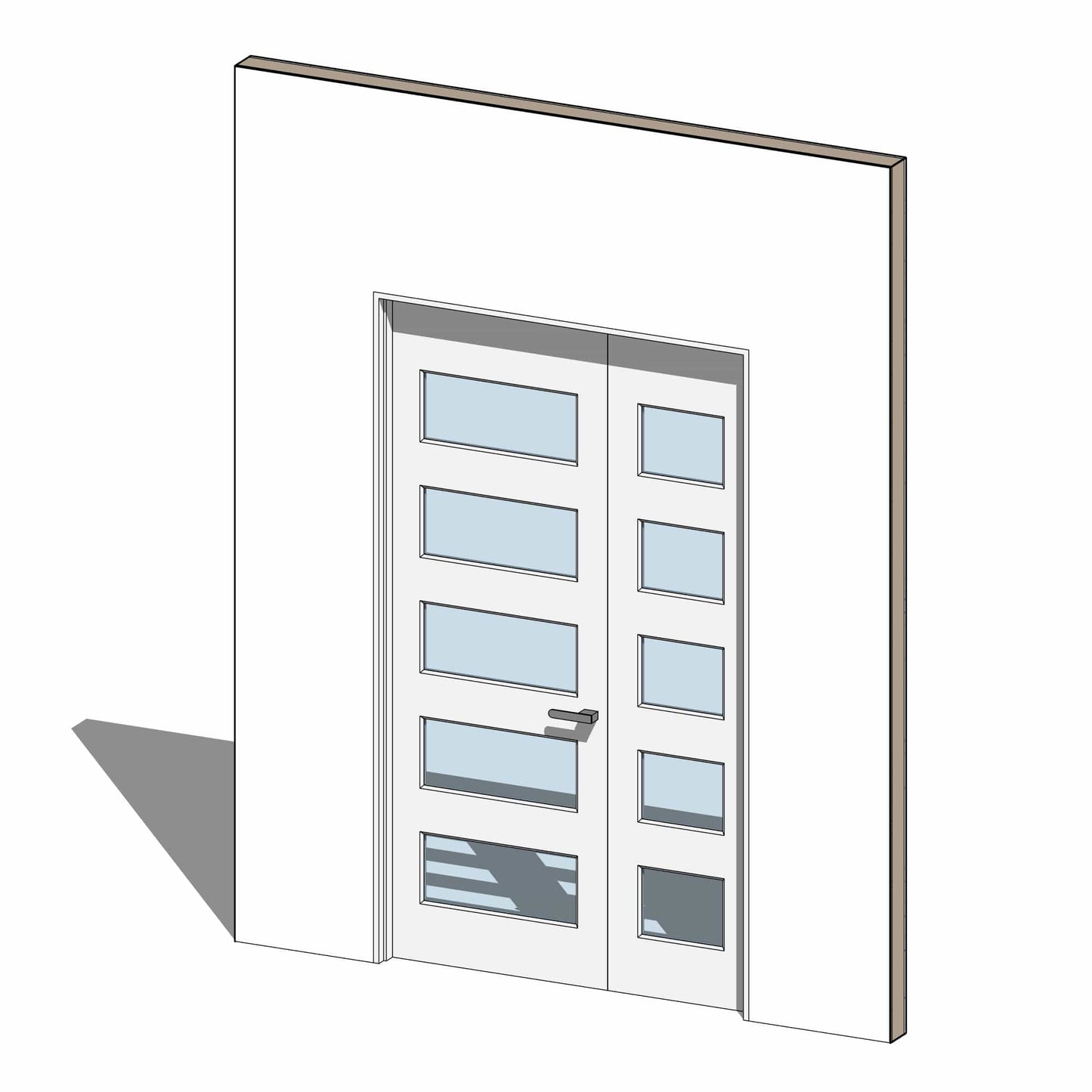 BIMcraftHQ-Door Panel-Multi Horizontal Chamfered Glazed Panel