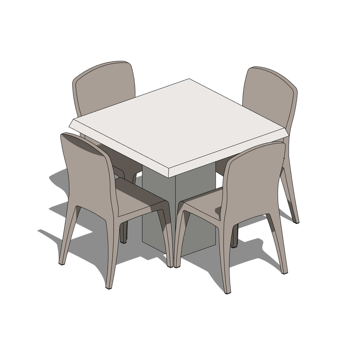 BIMcraftHQ-Furniture-Table and Chair Set